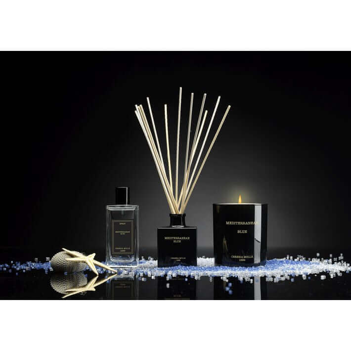 Cereria Molla - Mediterranean Blue Black Premium Candle - 8 oz / 230 g - Coastous