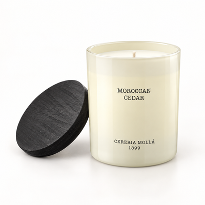 Cereria Molla Moroccan Cedar 230 g candle, clear product view
