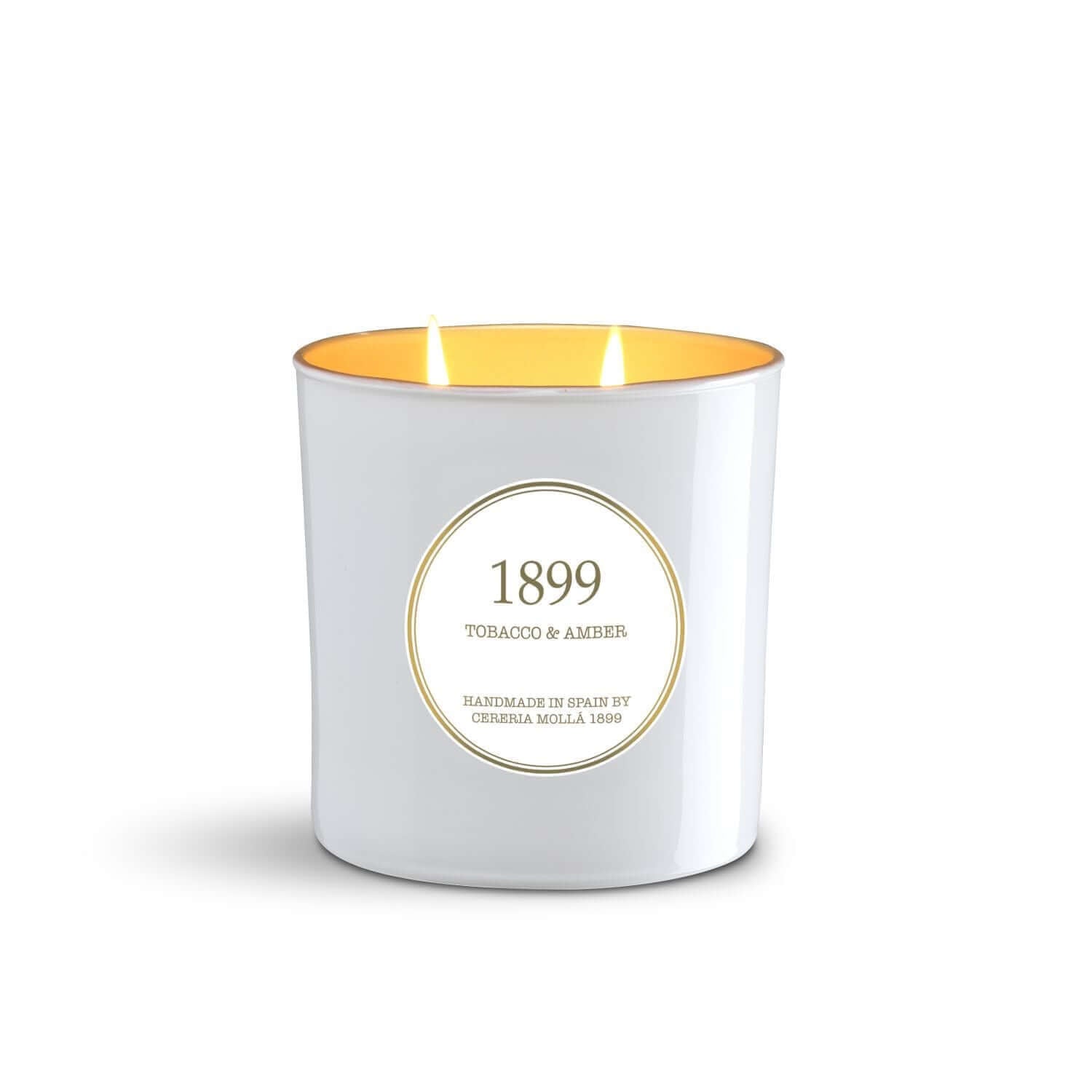 Cereria Molla - Tobacco & Amber White & Gold Premium Candle -  21 oz / 600 g -  Coastous