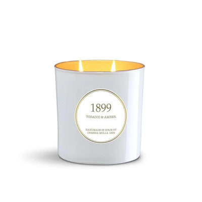 Cereria Molla - Tobacco & Amber White & Gold Premium Candle   