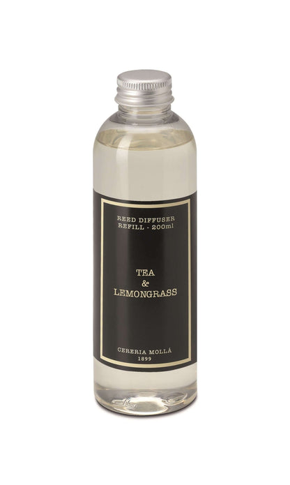 Cereria Molla - Premium Diffuser Refill - 6.7 fl oz / 200 ml. -  Tea and Lemongrass - Coastous