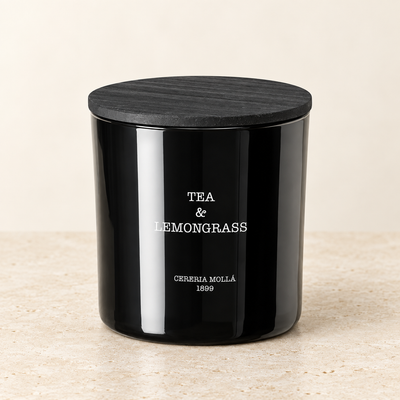 Cereria Molla Tea & Lemongrass XL 600 g three-wick candle, clear product view