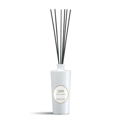Cereria Molla - Tobacco & Amber White & Gold Premium Reed Diffuser -  16.9 fl oz / 500 ml -  Coastous