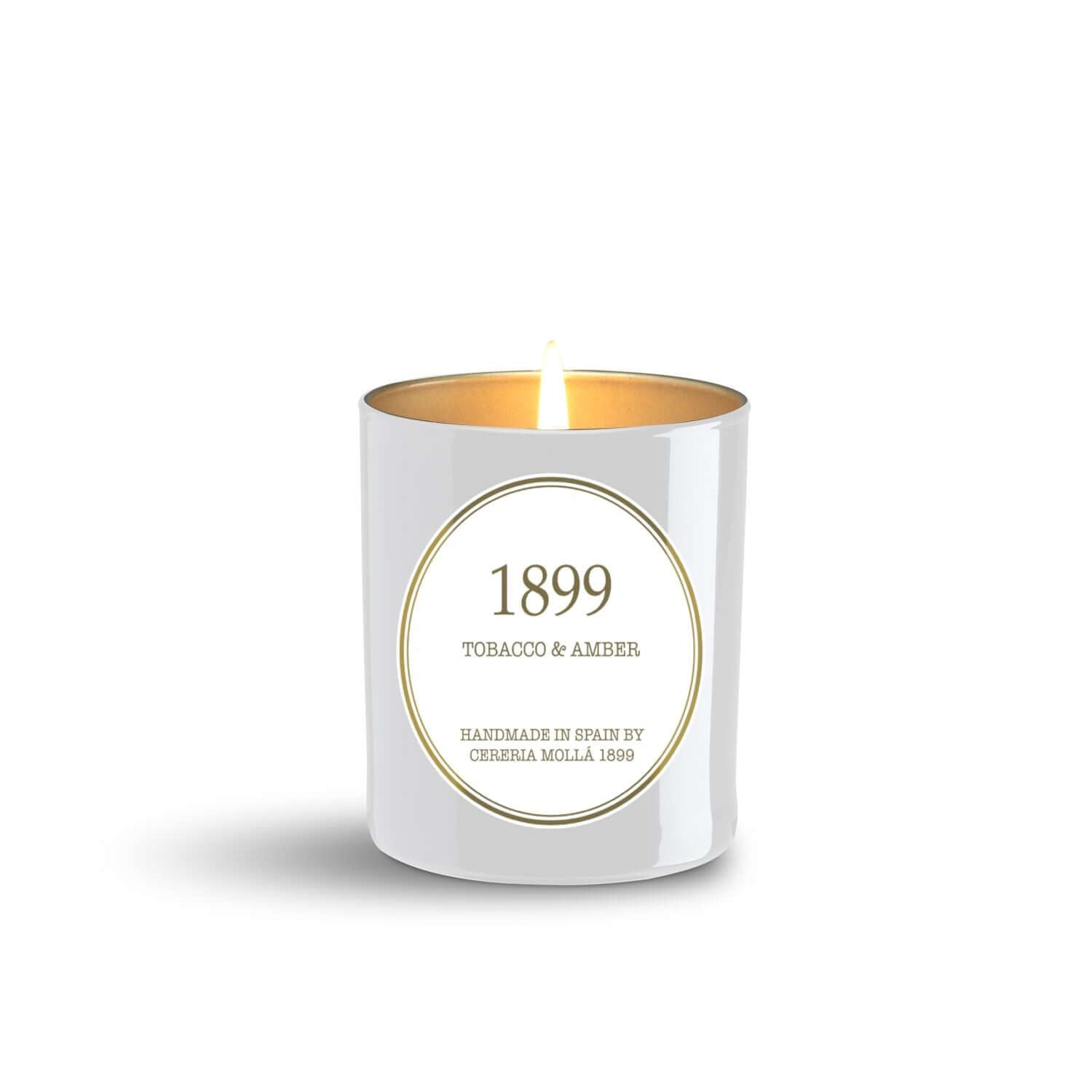 Cereria Molla - Tobacco & Amber White & Gold Premium Candle -  8 oz / 230 g -  Coastous