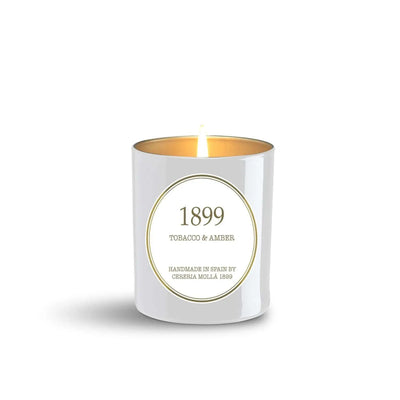 Cereria Molla - Tobacco & Amber White & Gold Premium Candle   