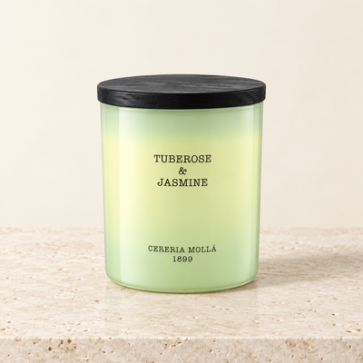 Cereria Molla Tuberose & Jasmine 230 g candle, clear product view