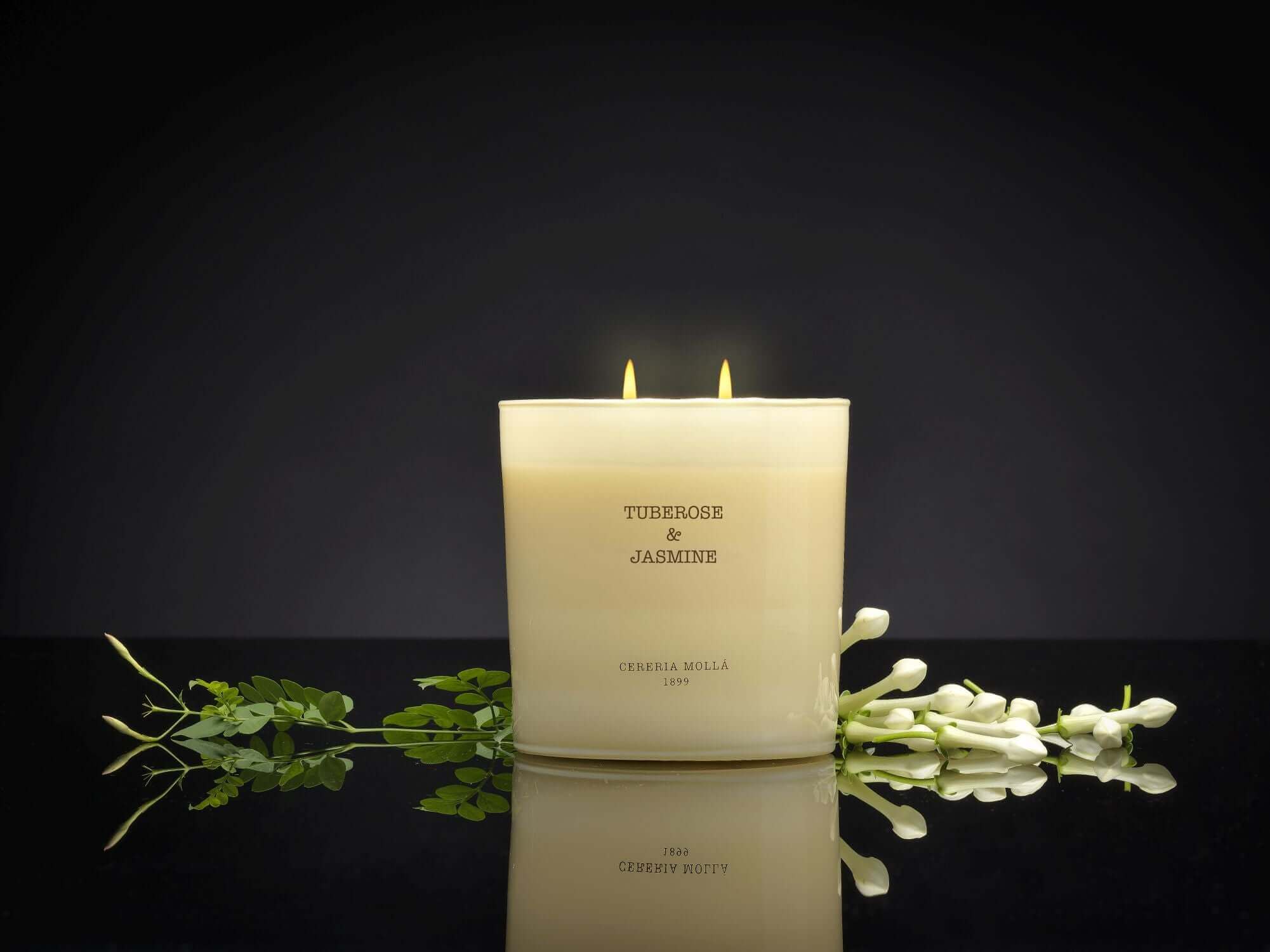 Cereria Molla - Tuberose & Jasmine 3 wick XL Candle - 21 oz / 600 g - Coastous