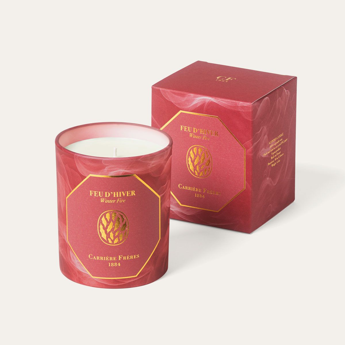 Winter Fire Candle 6.5 oz Carrière Frères