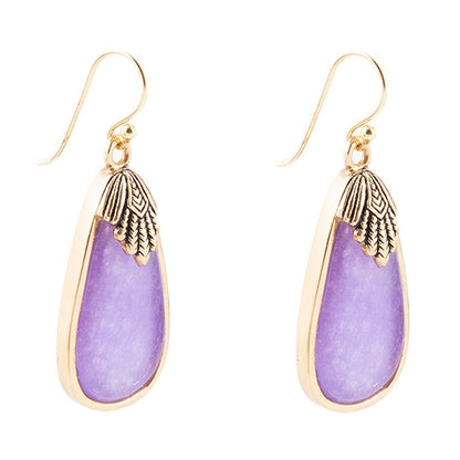 Charleston Purple Quartz Golden Drop Earrings Barse Jewelry