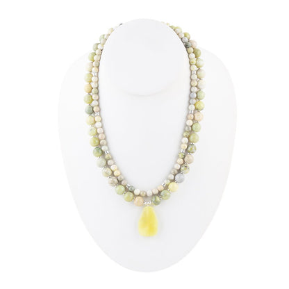 Chartruese Green Lemon Jade Statement Necklace Barse Jewelry