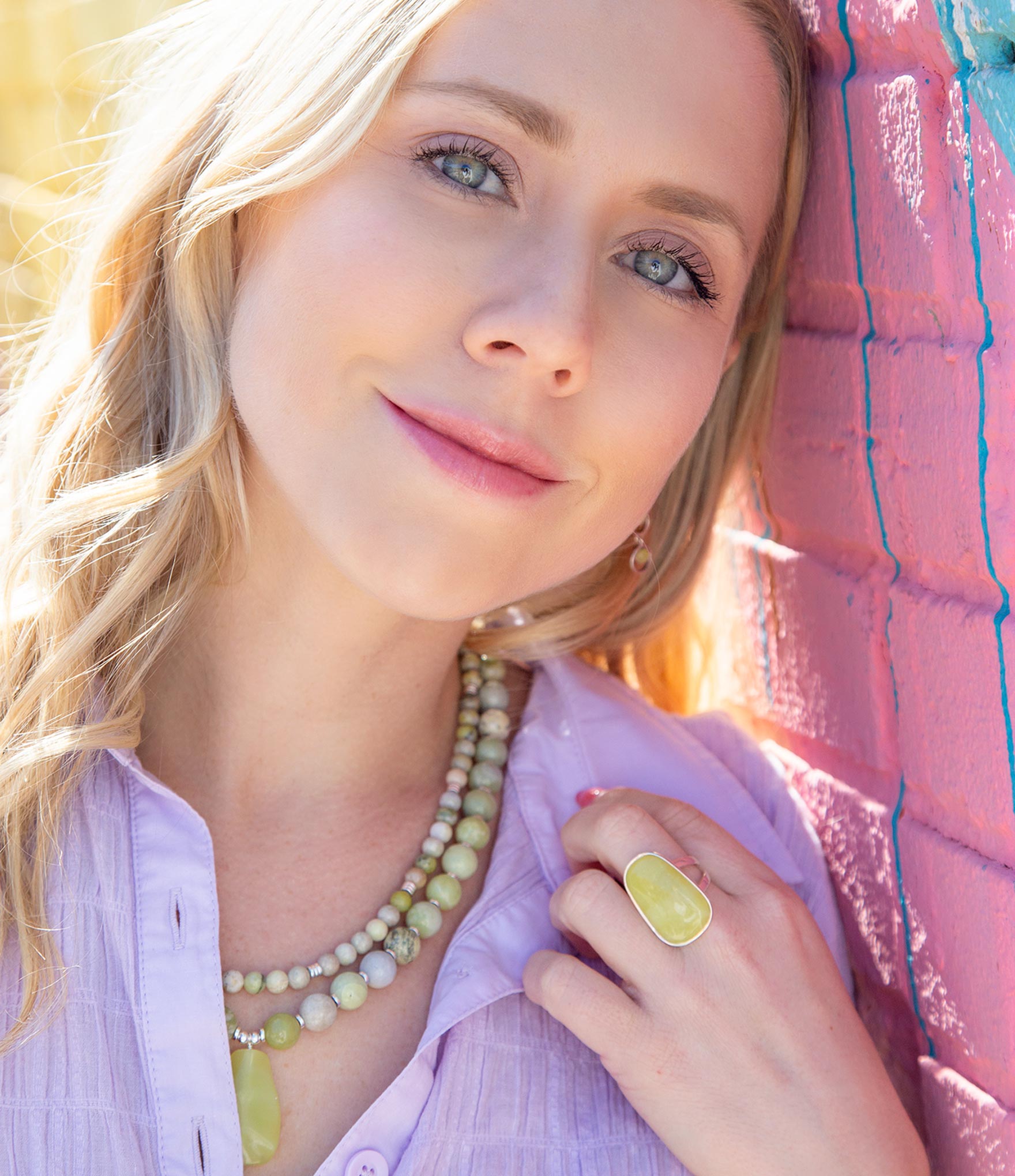 Chartruese Green Lemon Jade Statement Necklace Barse Jewelry