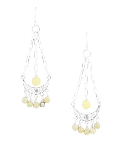 Chartruese Lemon Jade Chandelier Earrings Barse Jewelry