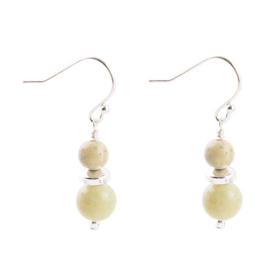 Chartruese Lemon Jade Drop Earrings Barse Jewelry