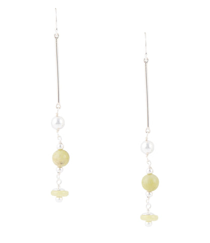 Chartruese Lemon Jade Linear Earrings Barse Jewelry