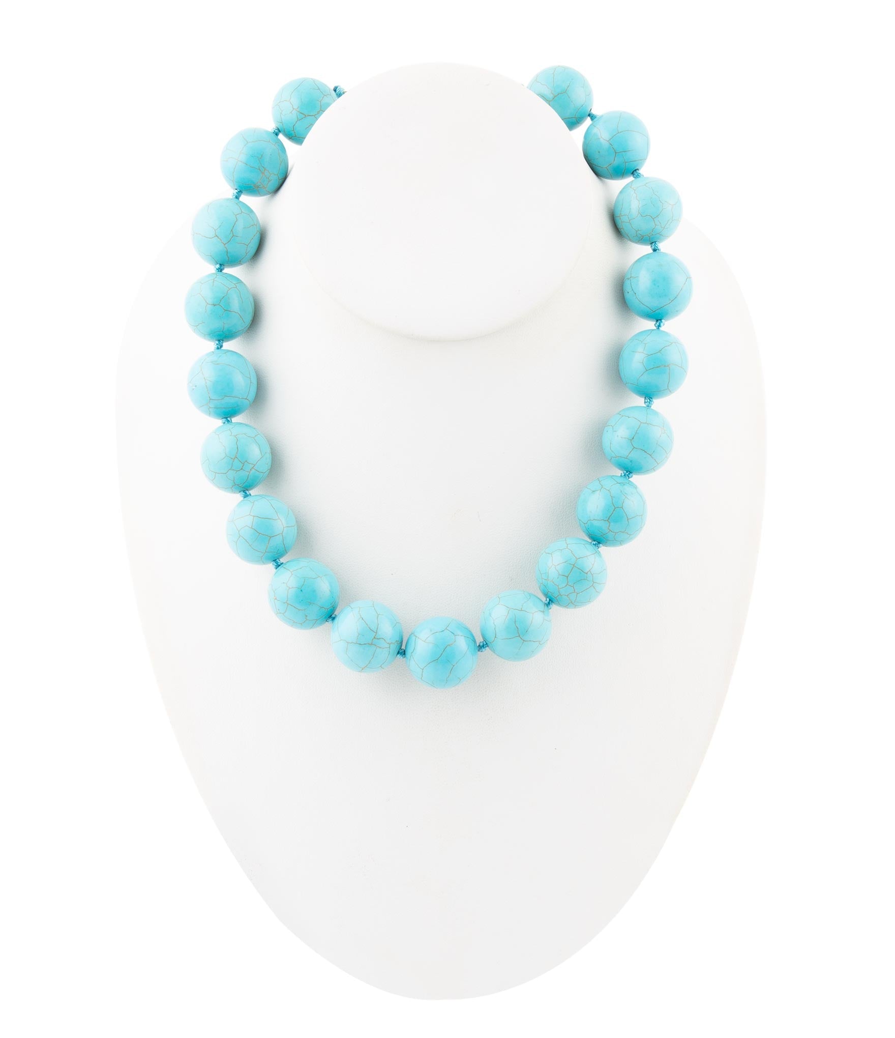 Chunky Blue Turquoise Magnesite Beaded Necklace Barse Jewelry