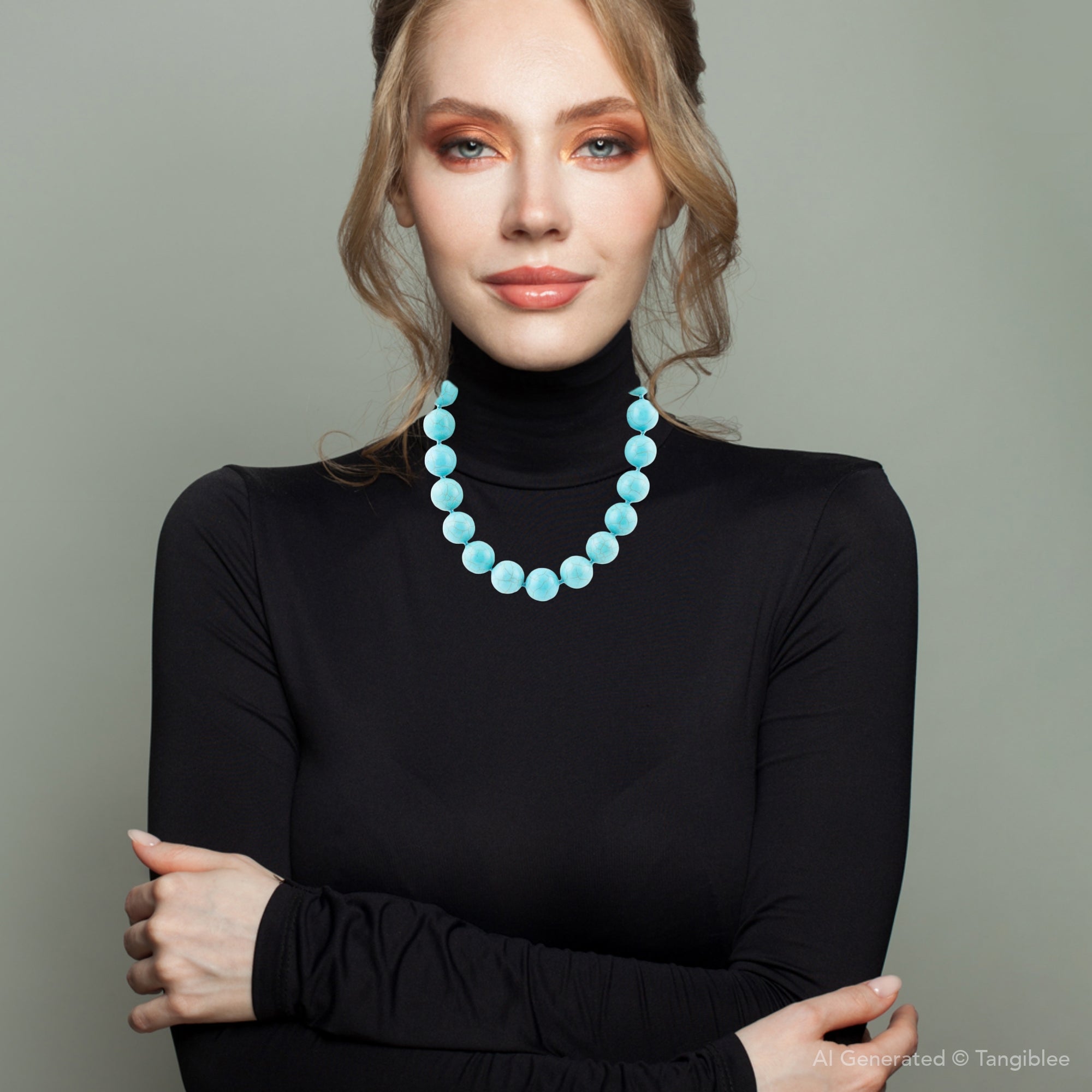 Chunky Blue Turquoise Magnesite Beaded Necklace Barse Jewelry