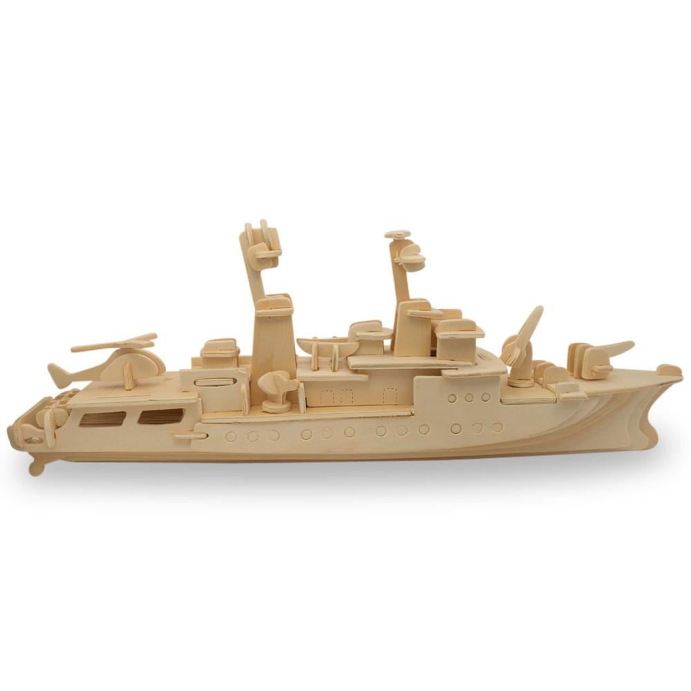 Navy Battleship Destroyer Boat Model Kit Wooden 3D Puzzle 13 Inches Long