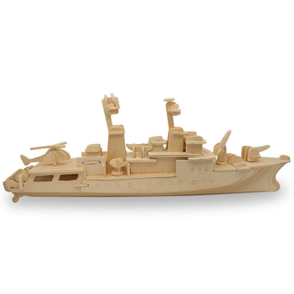 Navy Battleship Destroyer Boat Model Kit Wooden 3D Puzzle 13 Inches Long