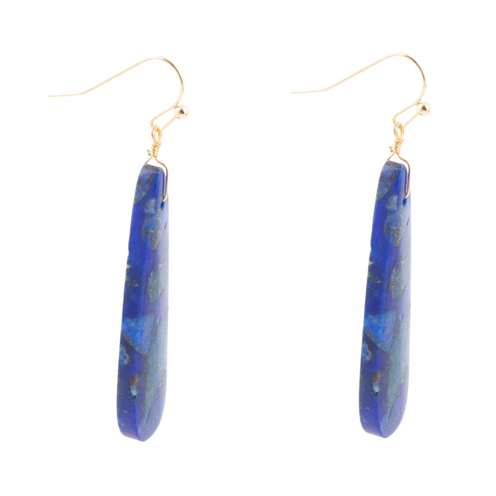 Cobalt Blue Lapis Long Earrings Barse Jewelry