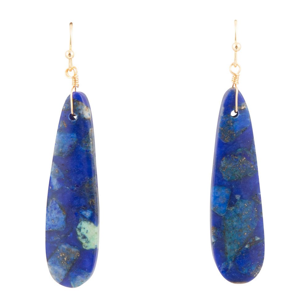 Cobalt Blue Lapis Long Earrings Barse Jewelry