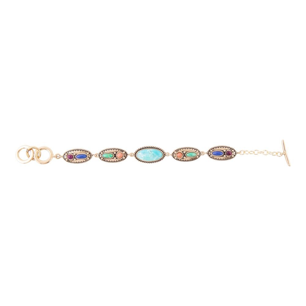 Concho Colorful Golden Link Bracelet Barse Jewelry