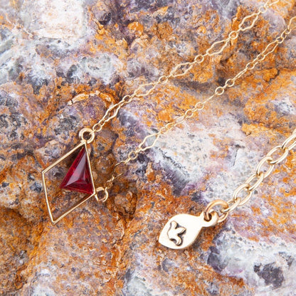 Corundum and Bronze Triangle Necklace Barse Jewelry