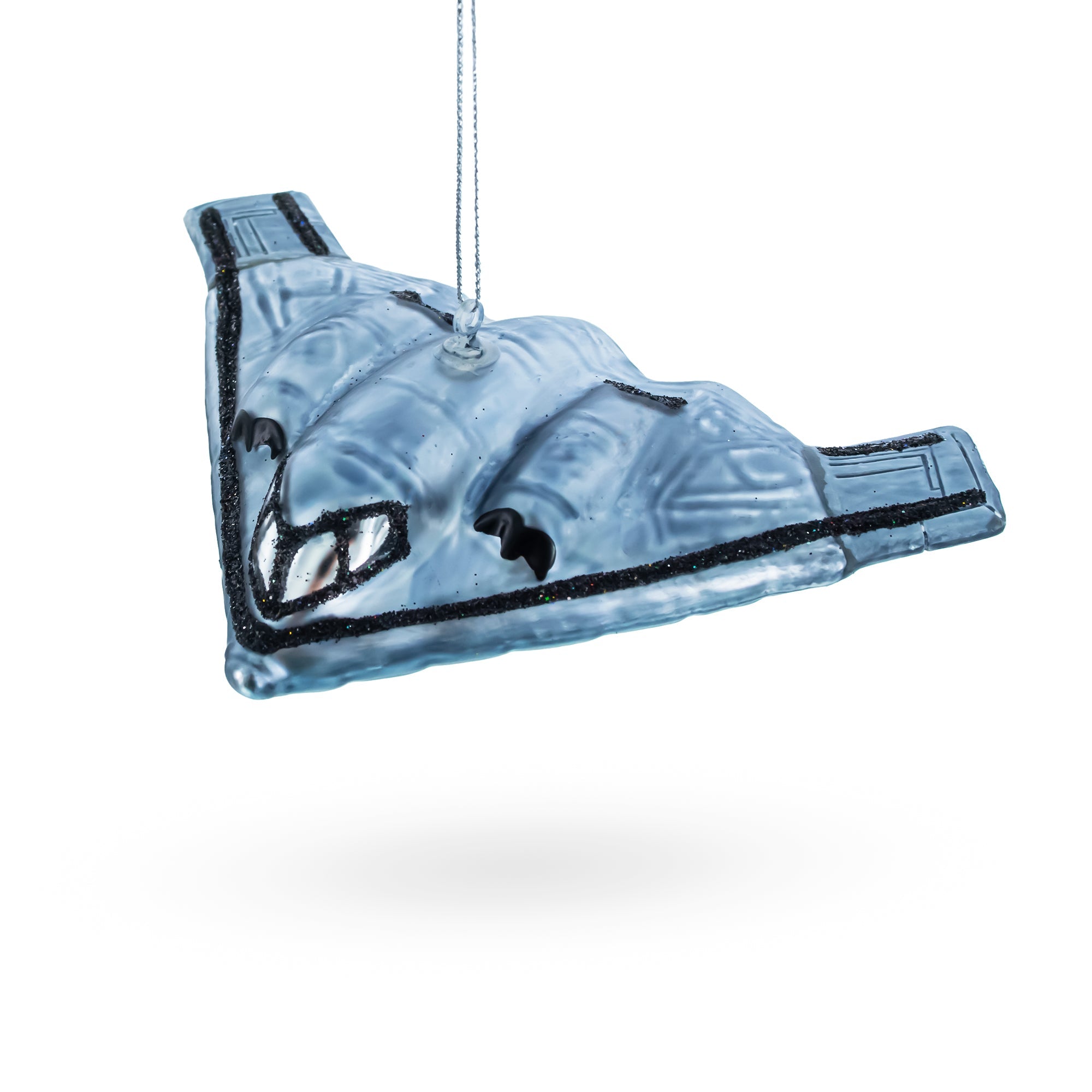Sleek Stealth Bomber B-2 Glass Christmas Ornament