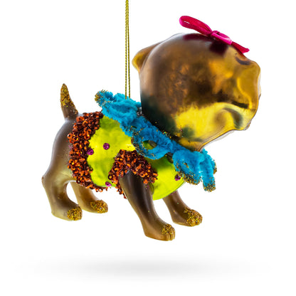Retriever Puppy Glass Christmas Ornament