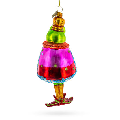 Frog King Donned in Robe Glass Christmas Ornament