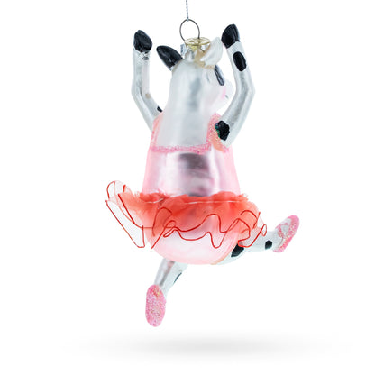 Ballerina Cow Glass Christmas Ornament