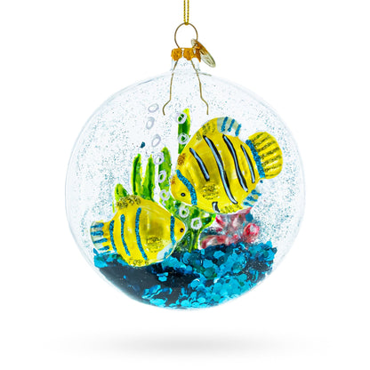 Coral Fishes Tank Glass Christmas Ornament