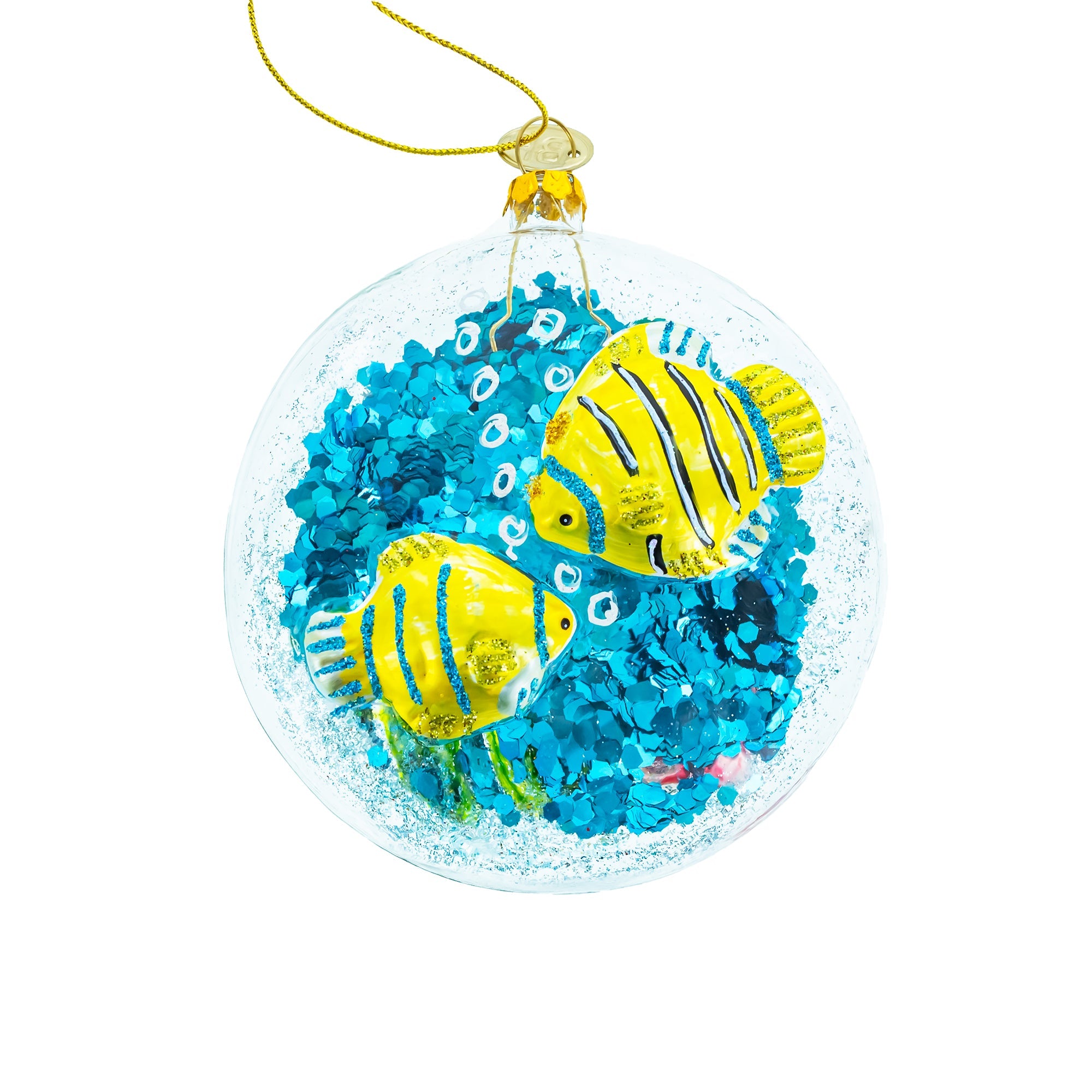 Coral Fishes Tank Glass Christmas Ornament