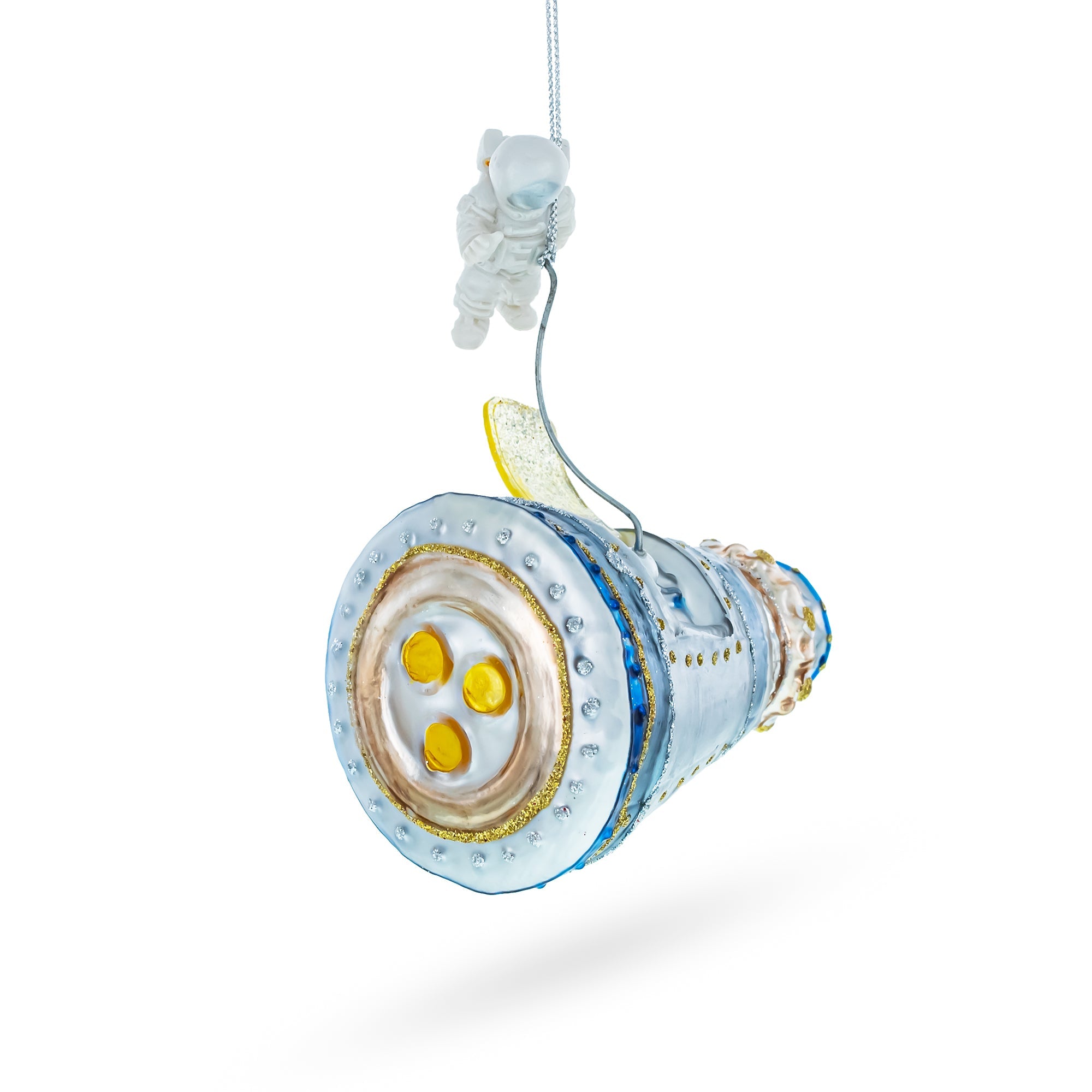 Astronaut in Outer Space Glass Christmas Ornament BestPysanky