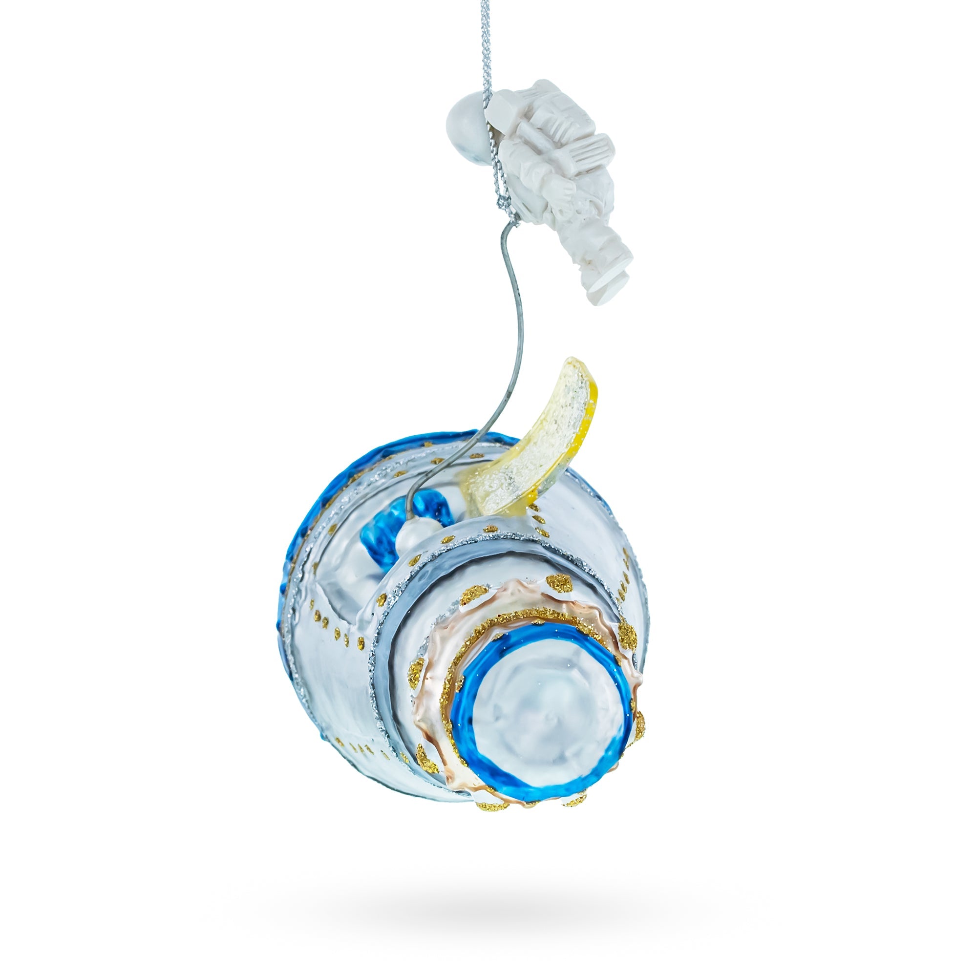 Astronaut in Outer Space Glass Christmas Ornament BestPysanky