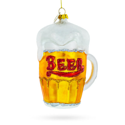 Frothy Beer Mug Glass Christmas Ornament