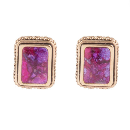 Credence Genuine Purple Turquoise Post Earrings Barse Jewelry
