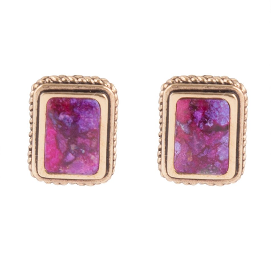 Credence Genuine Purple Turquoise Post Earrings Barse Jewelry