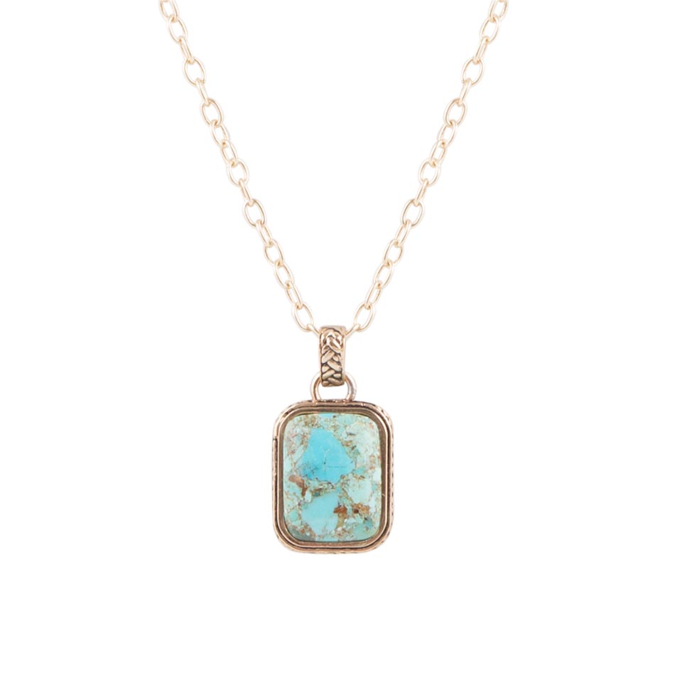 Credence Genuine Turquoise Pendant Necklace Barse Jewelry