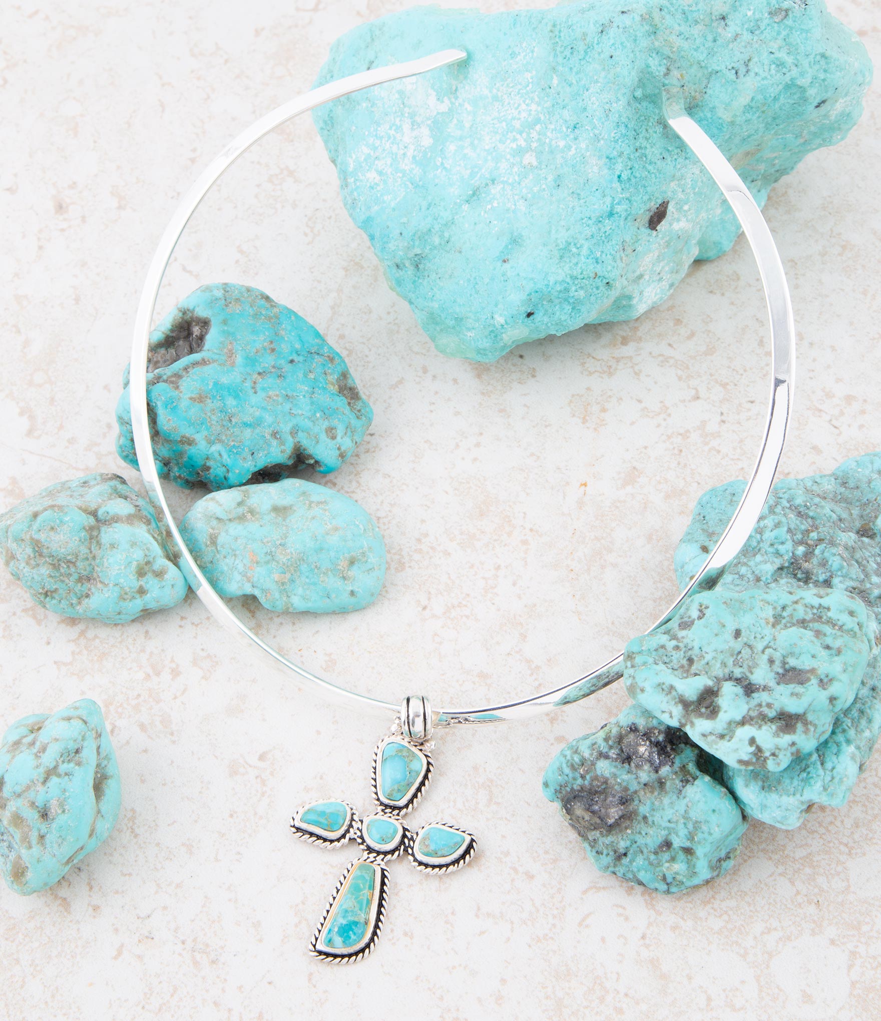 Cross Pendant and Sterling Silver Necklace Barse Jewelry