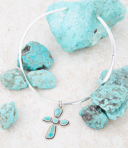 Cross Pendant and Sterling Silver Necklace Barse Jewelry