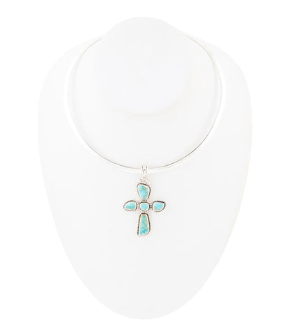 Cross Pendant and Sterling Silver Necklace Barse Jewelry