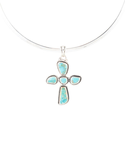 Cross Pendant and Sterling Silver Necklace Barse Jewelry