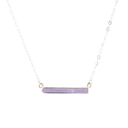 Dainty Amethyst Bar Necklace Barse Jewelry