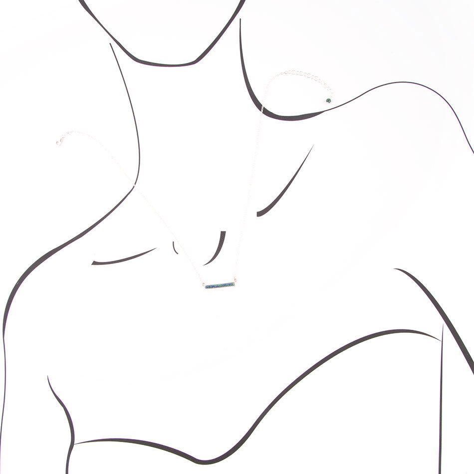 Dainty Azurite Bar Necklace Barse Jewelry