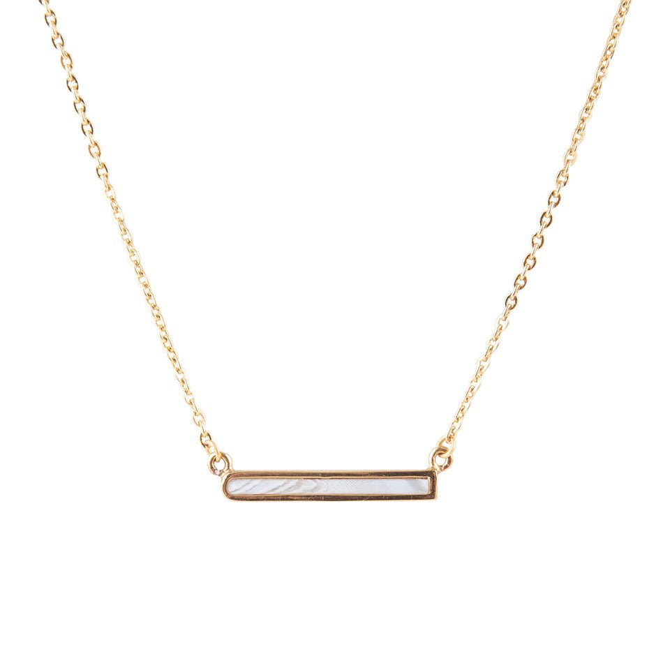 Dainty Botswana Agate Bar Necklace Barse Jewelry