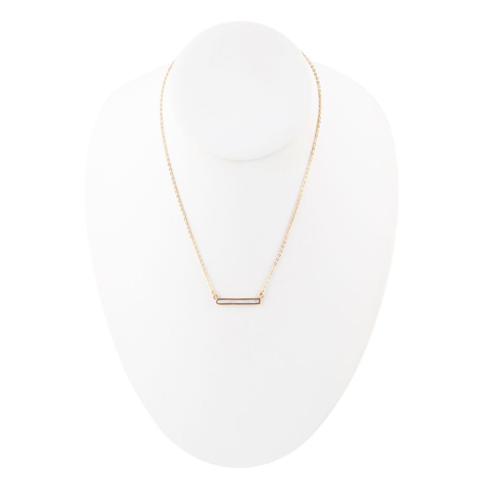 Dainty Botswana Agate Bar Necklace Barse Jewelry