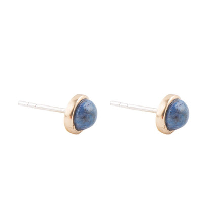 Dainty Lapis and Bronze Dot Earrings Barse Jewelry