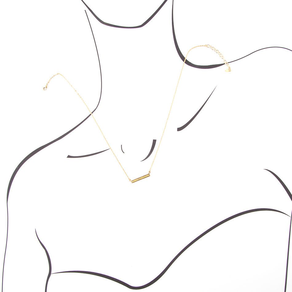 Dainty Green Aventurine Bar Necklace Barse Jewelry