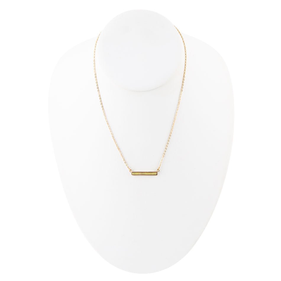 Dainty Green Aventurine Bar Necklace Barse Jewelry