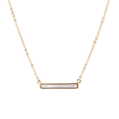 Dainty Mother of Pearl Bar Necklace Barse Jewelry